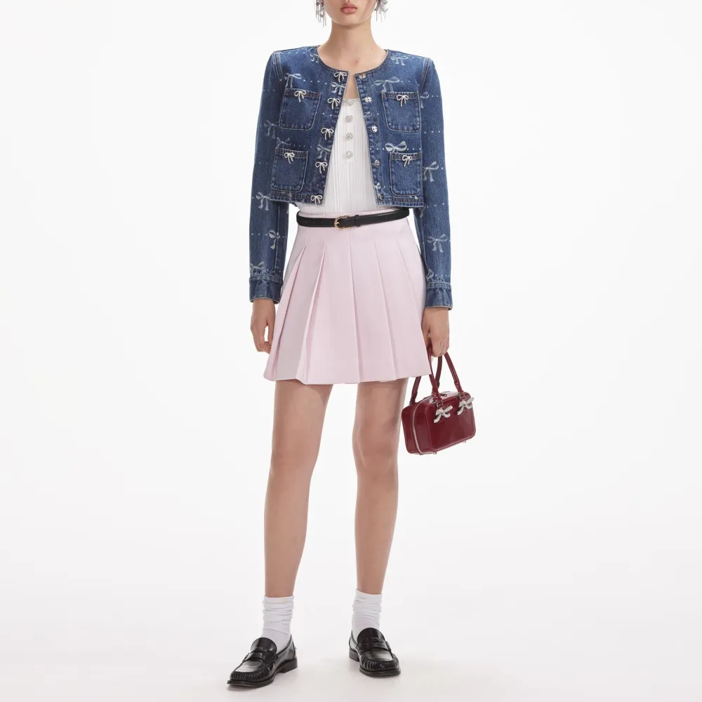 Bow Print Denim Jacket