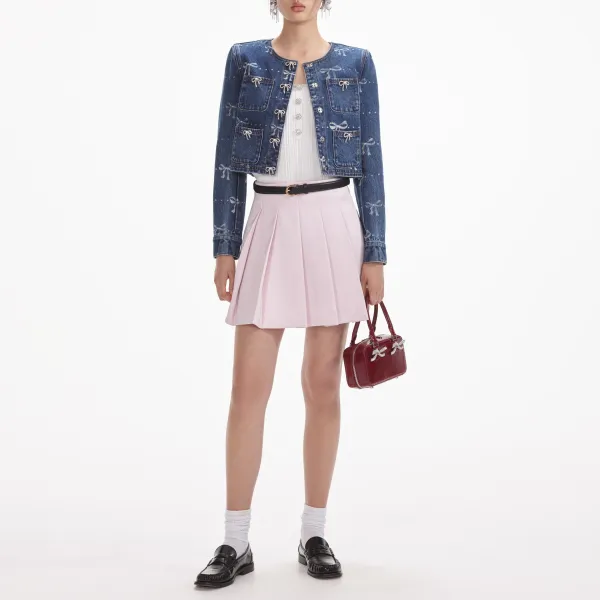 Bow Print Denim Jacket