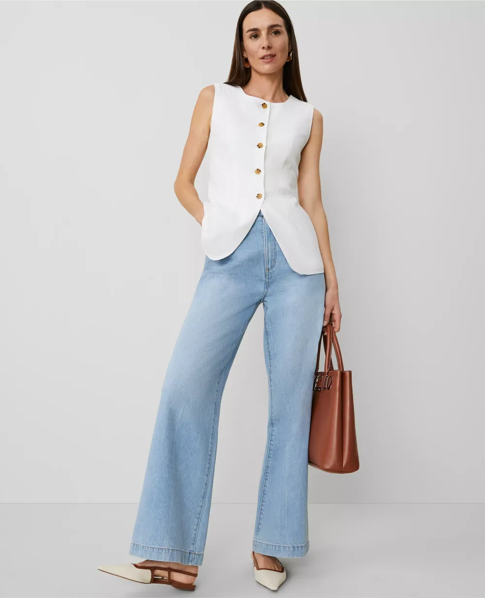 Linen-Blend Vest Top