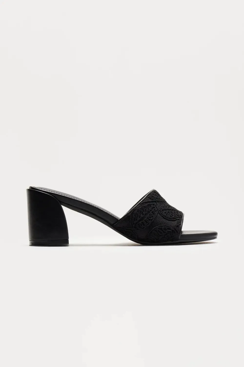Bixby Embroidered Mules - Black