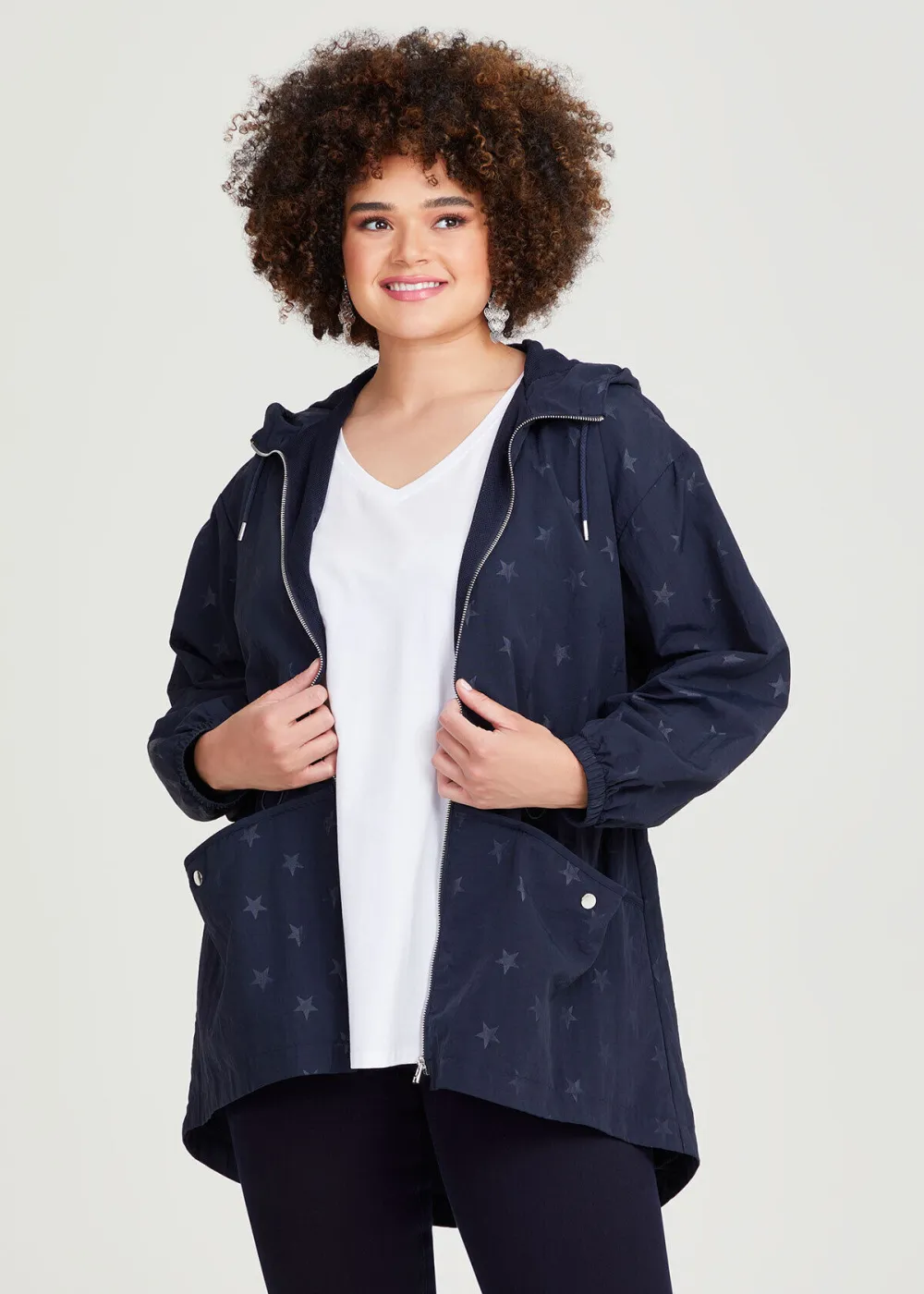 Star Print Zip Jacket