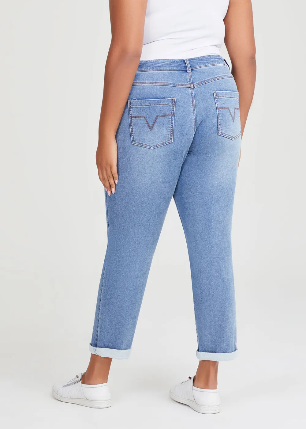 Cotton Ripped Boyfriend Jean