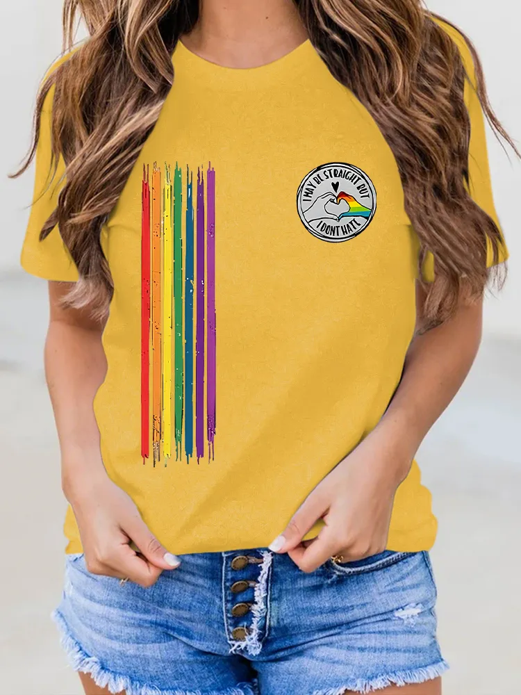 Women'S Proud Moon-Collar T-Shirt With Cartoon Print