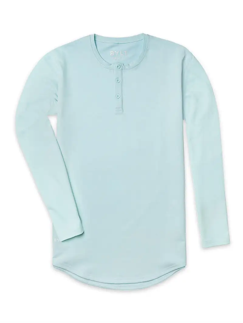 Henley Drop-Cut Long Sleeve: Lux