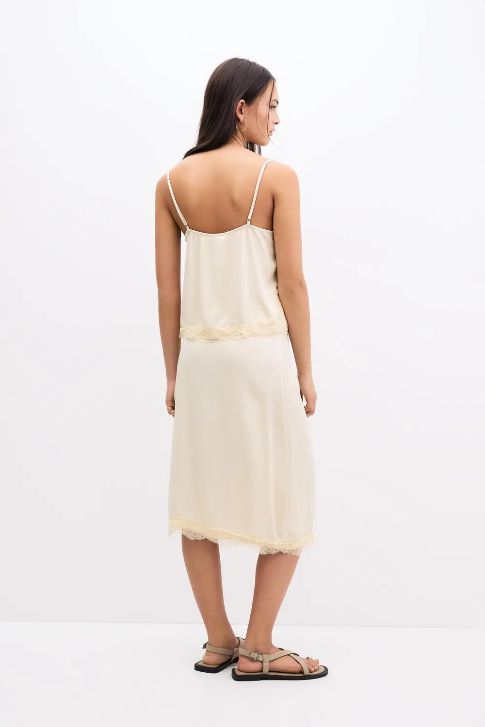 Strappy lace-trimmed camisole top