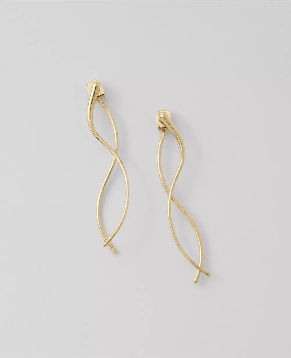 Wavy Metal Drop Earrings