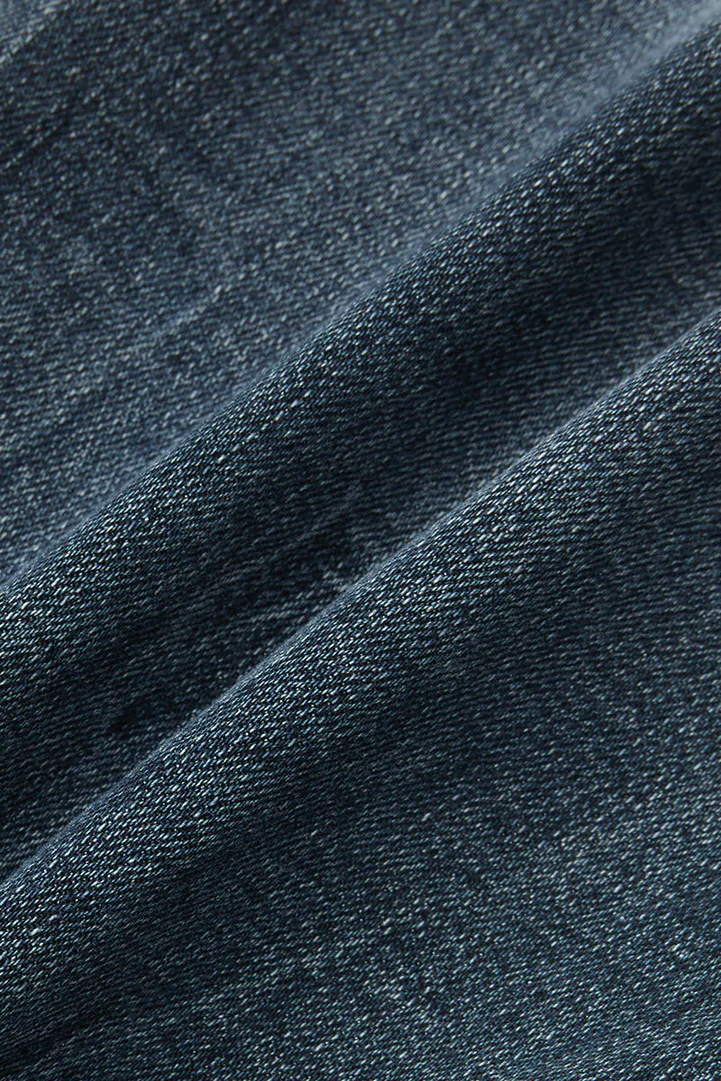 Ripped Wash Roll Hem High Waist Capri Jeans