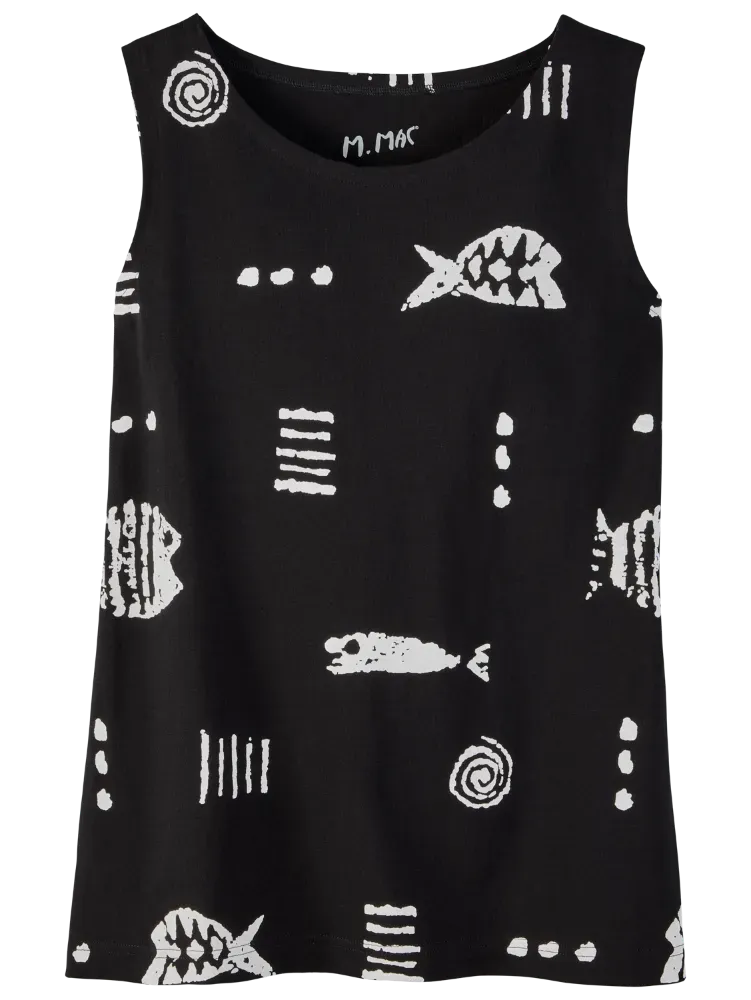 M.MAC Rock Fish Sleeveless Cotton Knit Top