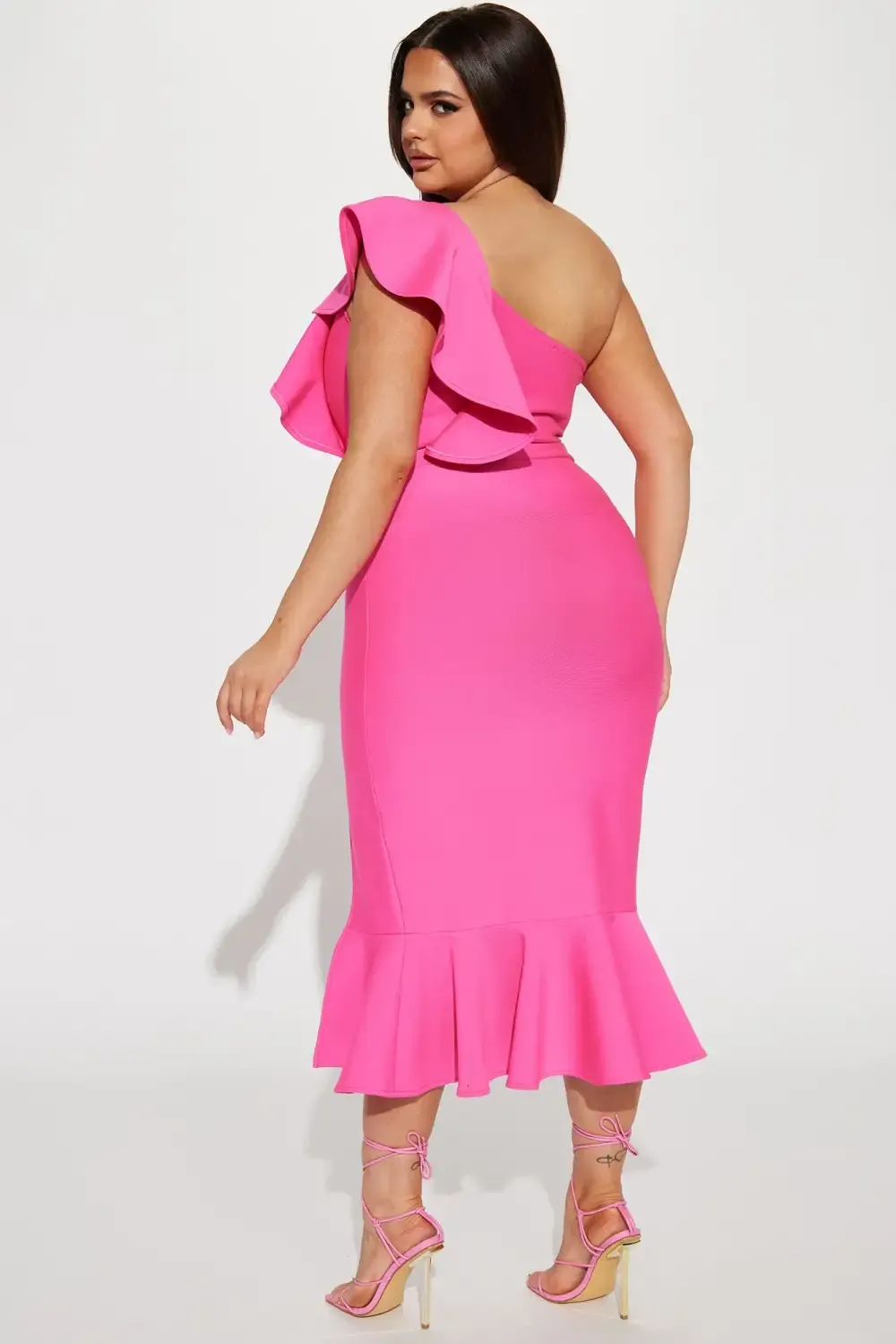 Alaia Bandage Midi Dress - Hot Pink