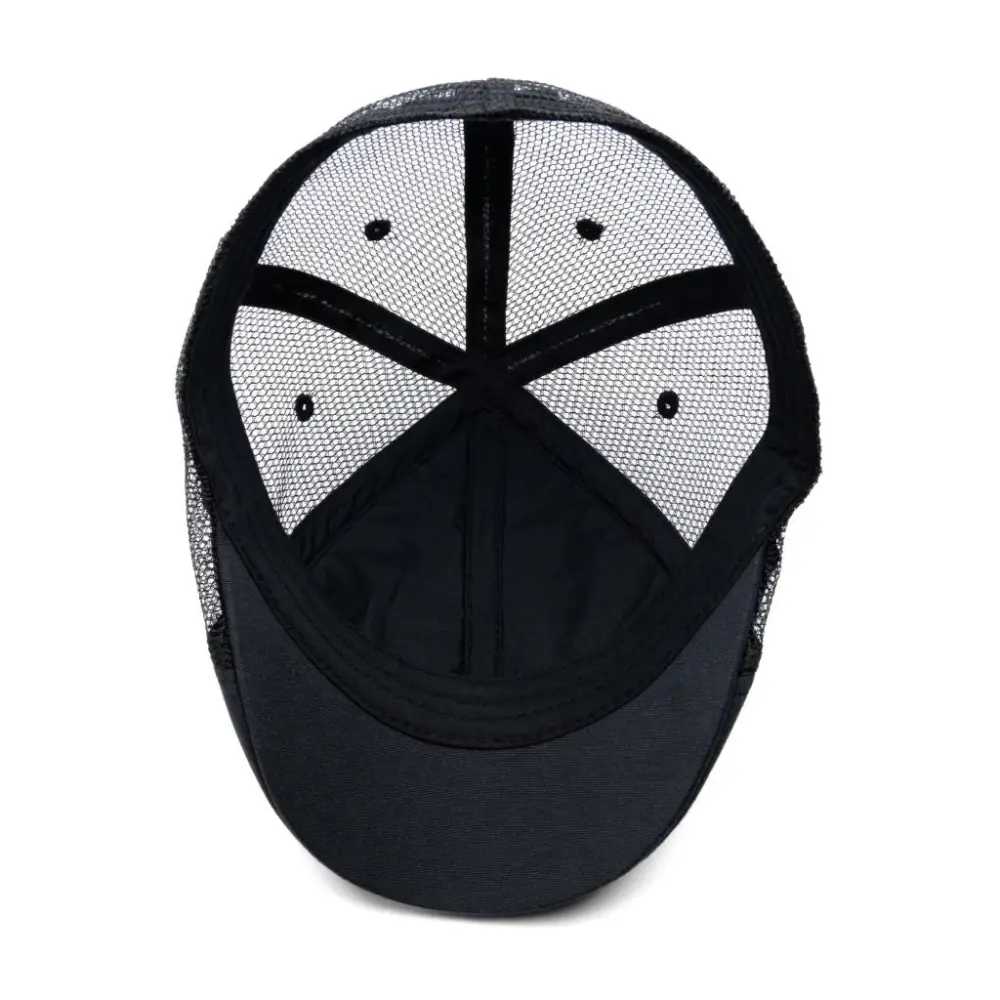 The Mesh Trucker Boston Scally Cap - Black with Black