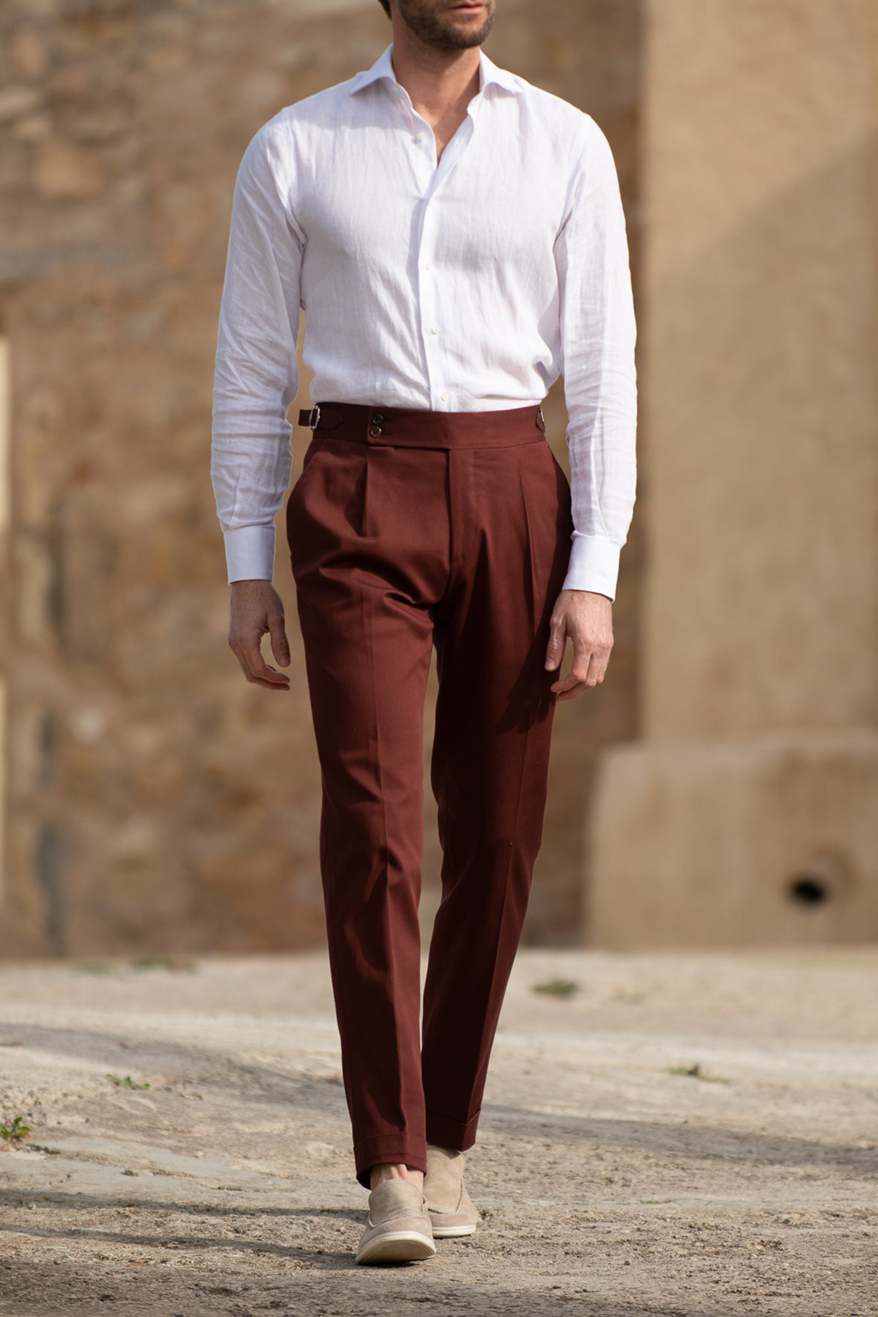 Bordeaux Cotton Trousers