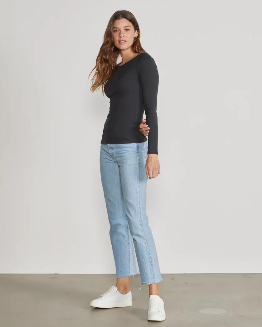 Drift Fitted Boat Neck Long Sleeve