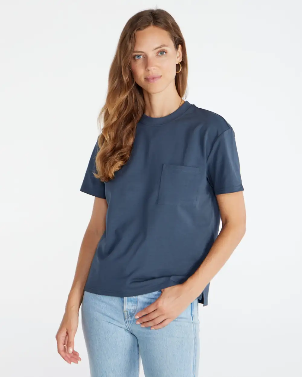 Lux Relaxed Split Hem Pocket Tee