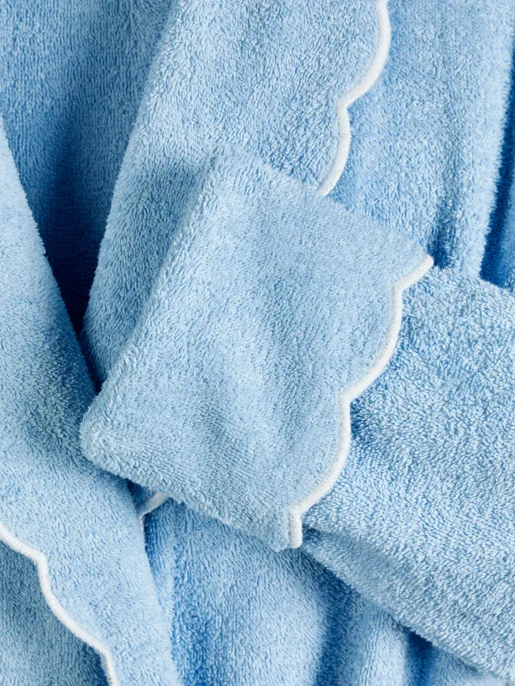 Ella Simone Scalloped Cotton Terry Bath Robe