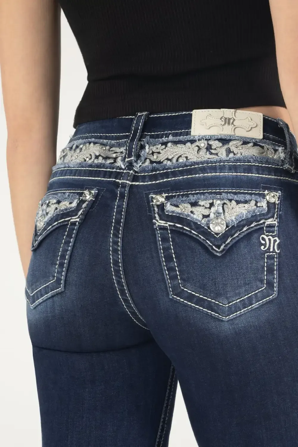 Floral Peekaboo Bootcut Jeans