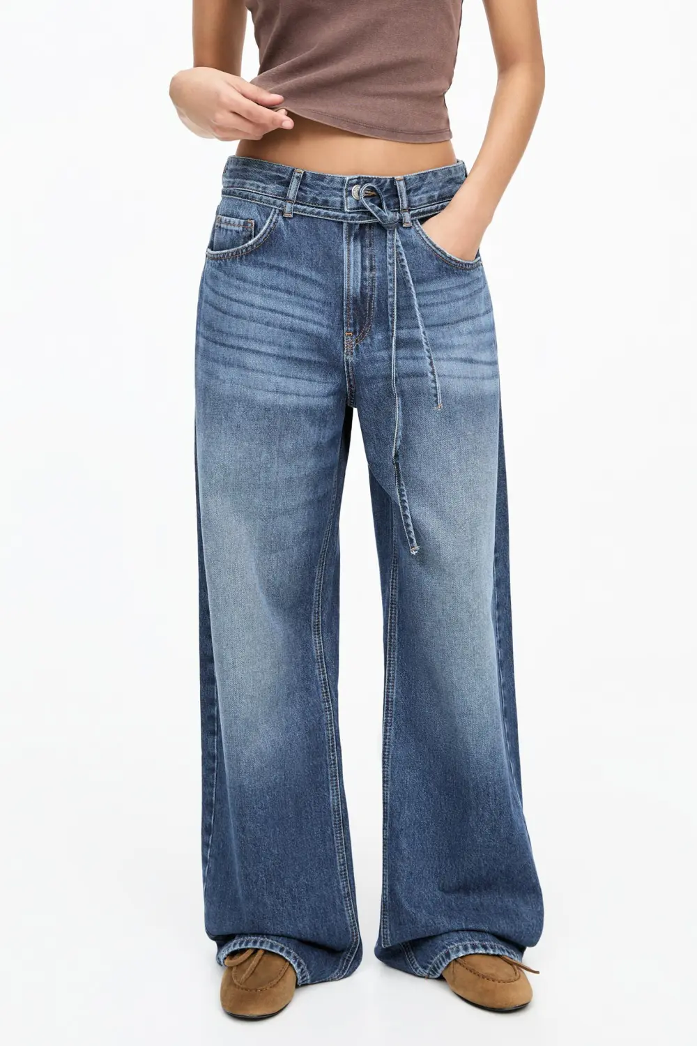 Jeans baggy cordón