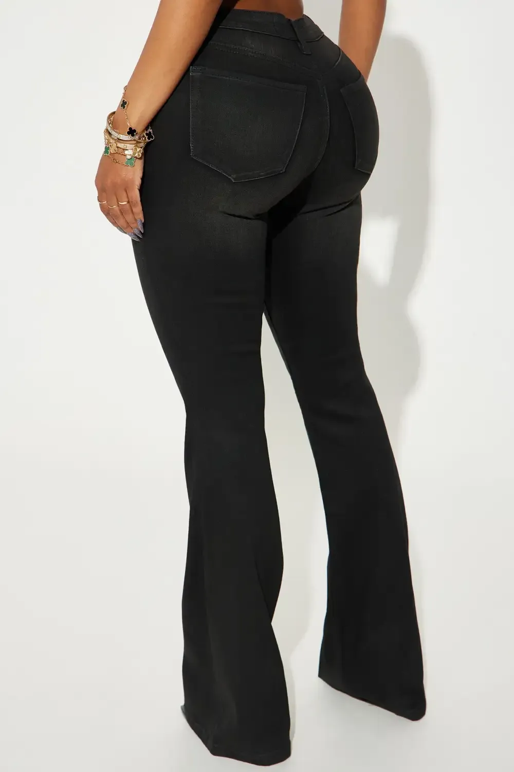 Lawless Low Rise Coated Bootcut Jeans - Black