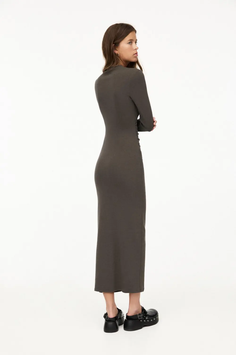 Vestido midi manga larga