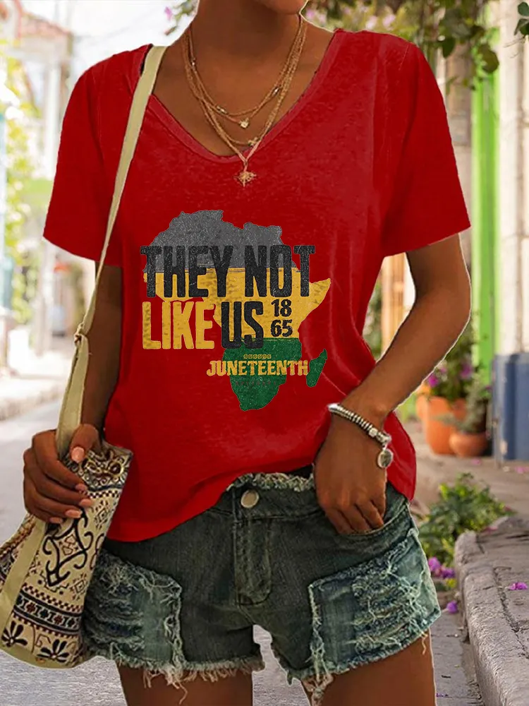 Women'S They Not Like Us 1865 V-Neck Short-Sleeved T-Shirt