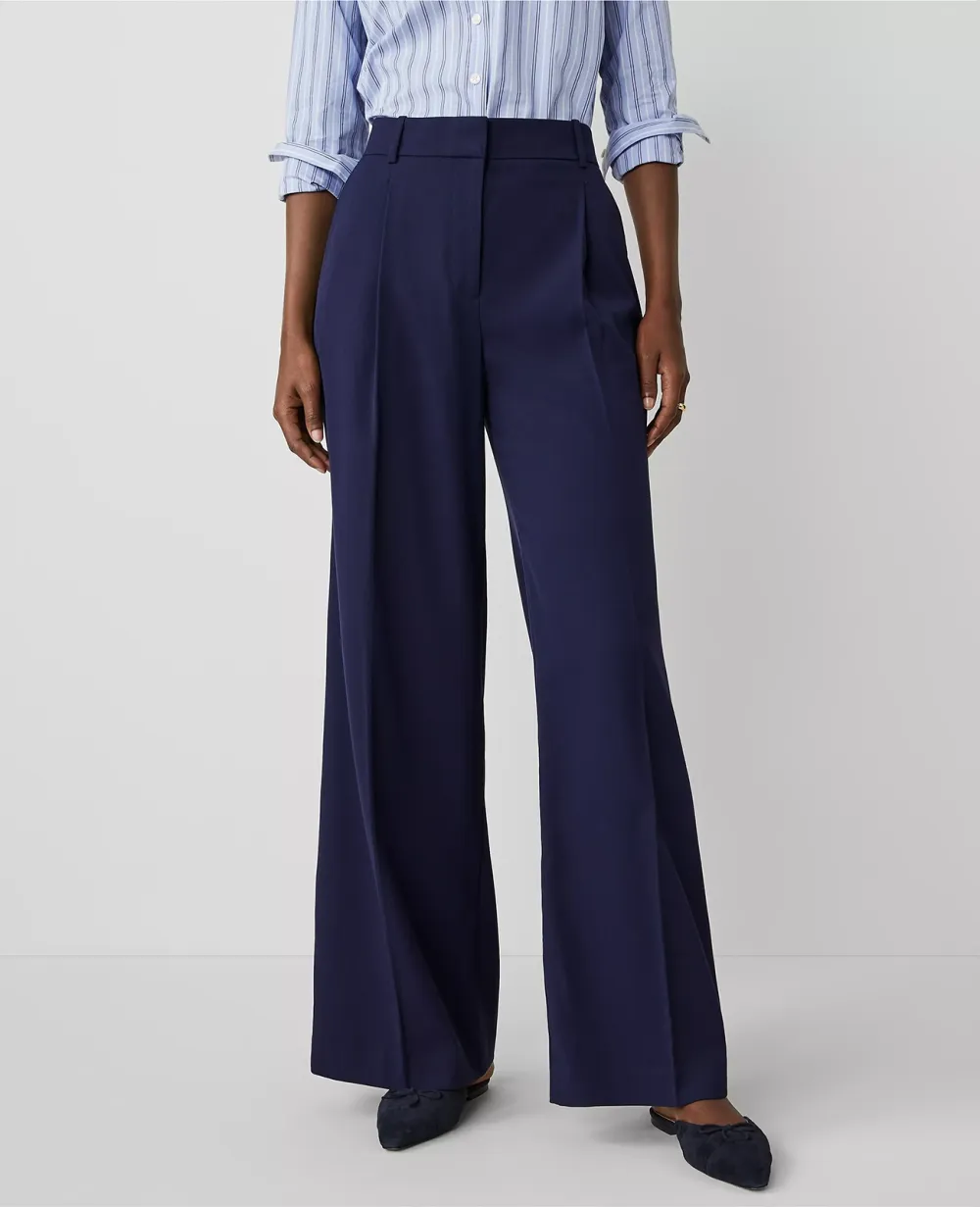 The Pleated Wide-Leg Pant In Textured Drape