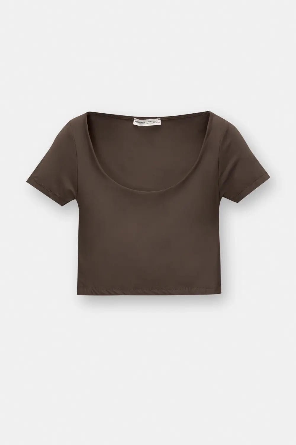 Cropped polyamide T-shirt