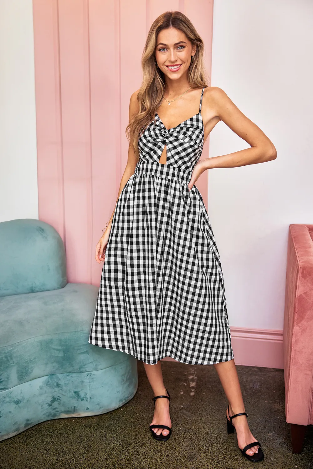 Picnic Date Gingham Midi Dress
