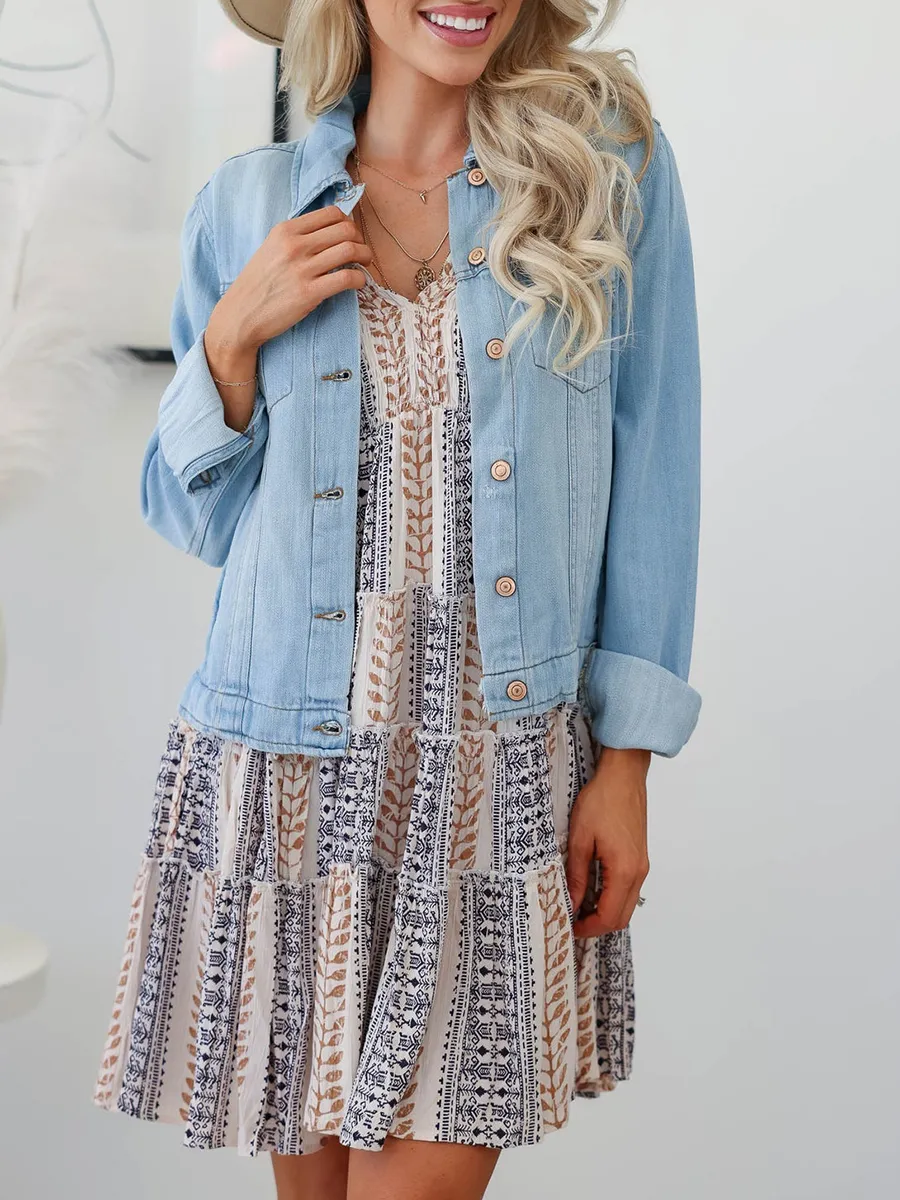 V-neck Pleated Dress