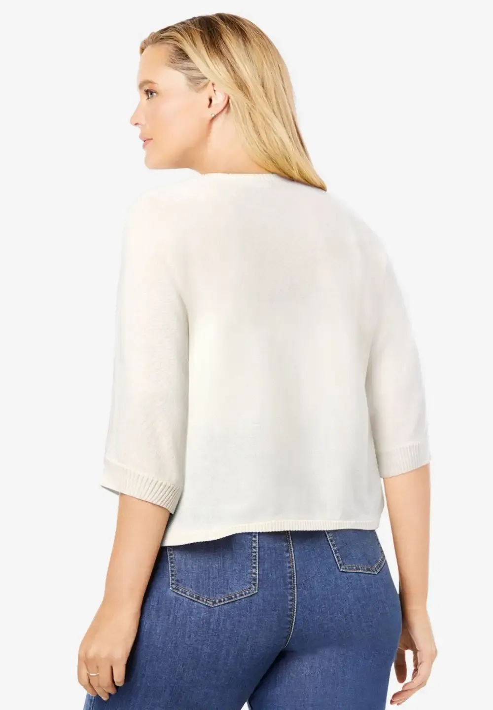 Rib Trim Cardigan Shrug