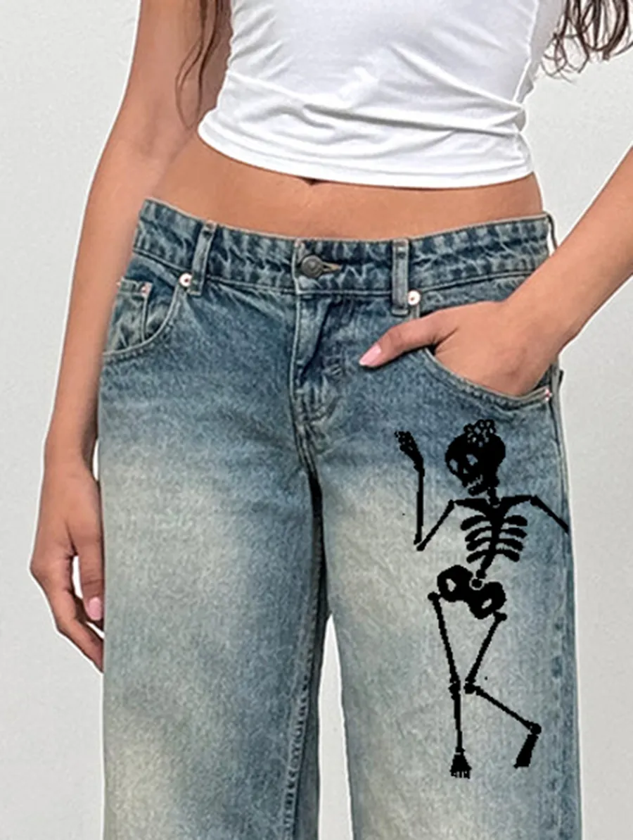 Dirty Blue Low Rise Parallel Jeans