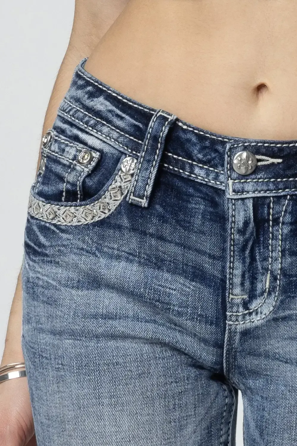 Sparkling Geo Stitch Skinny Jeans