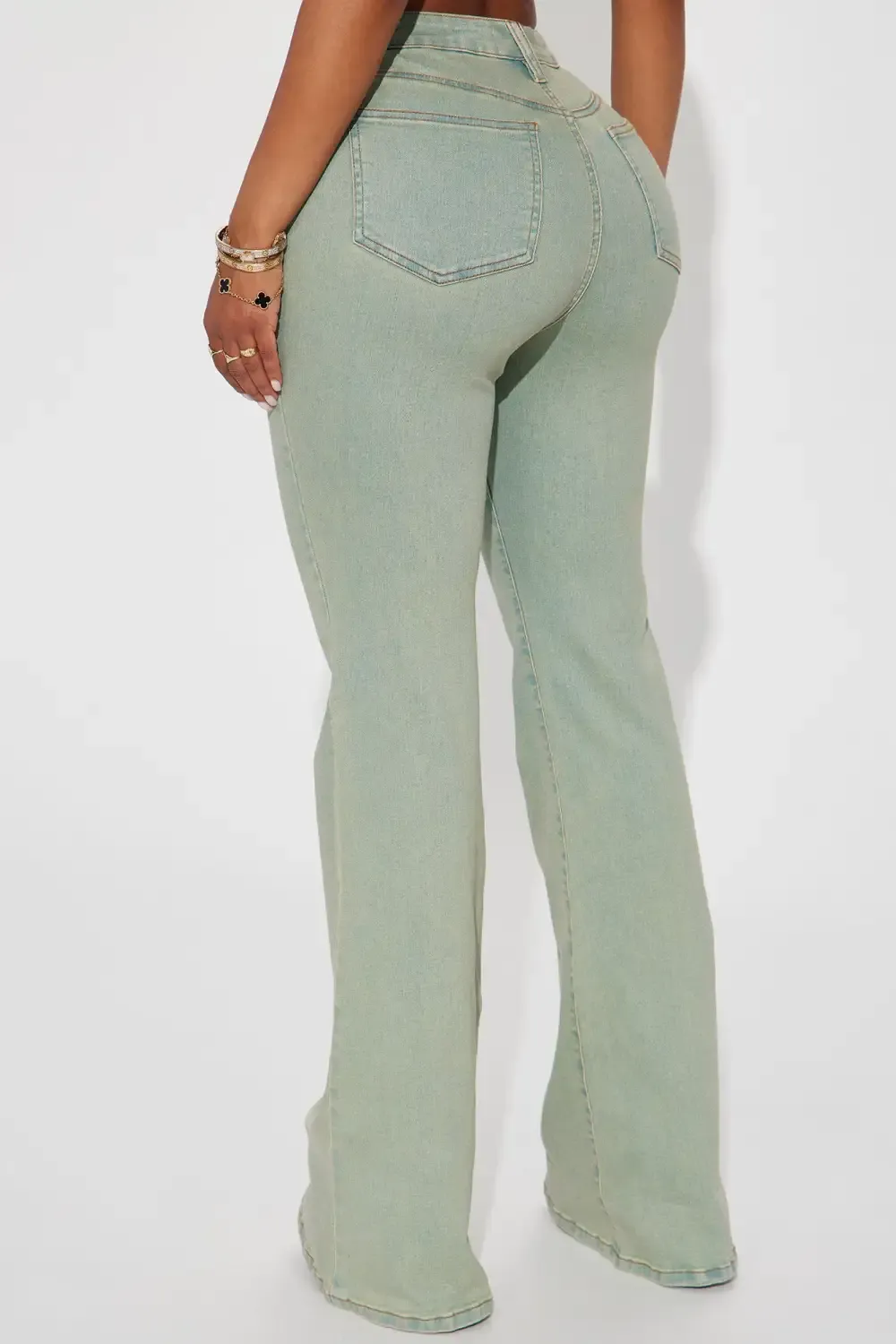 Vienna Tinted High Rise Stretch  Flare Jeans - Light Wash