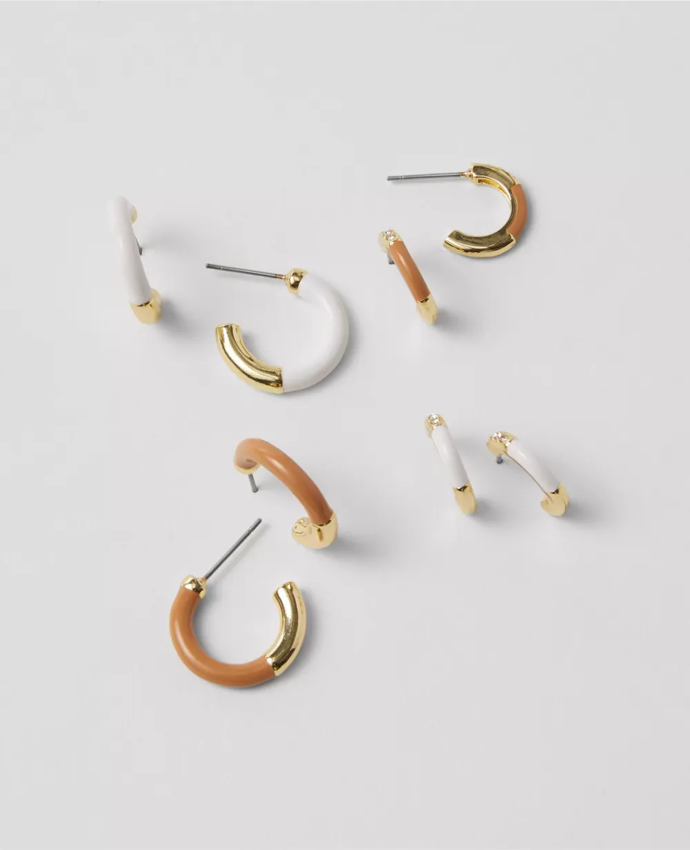 Enamel Mini Hoop Earring Set