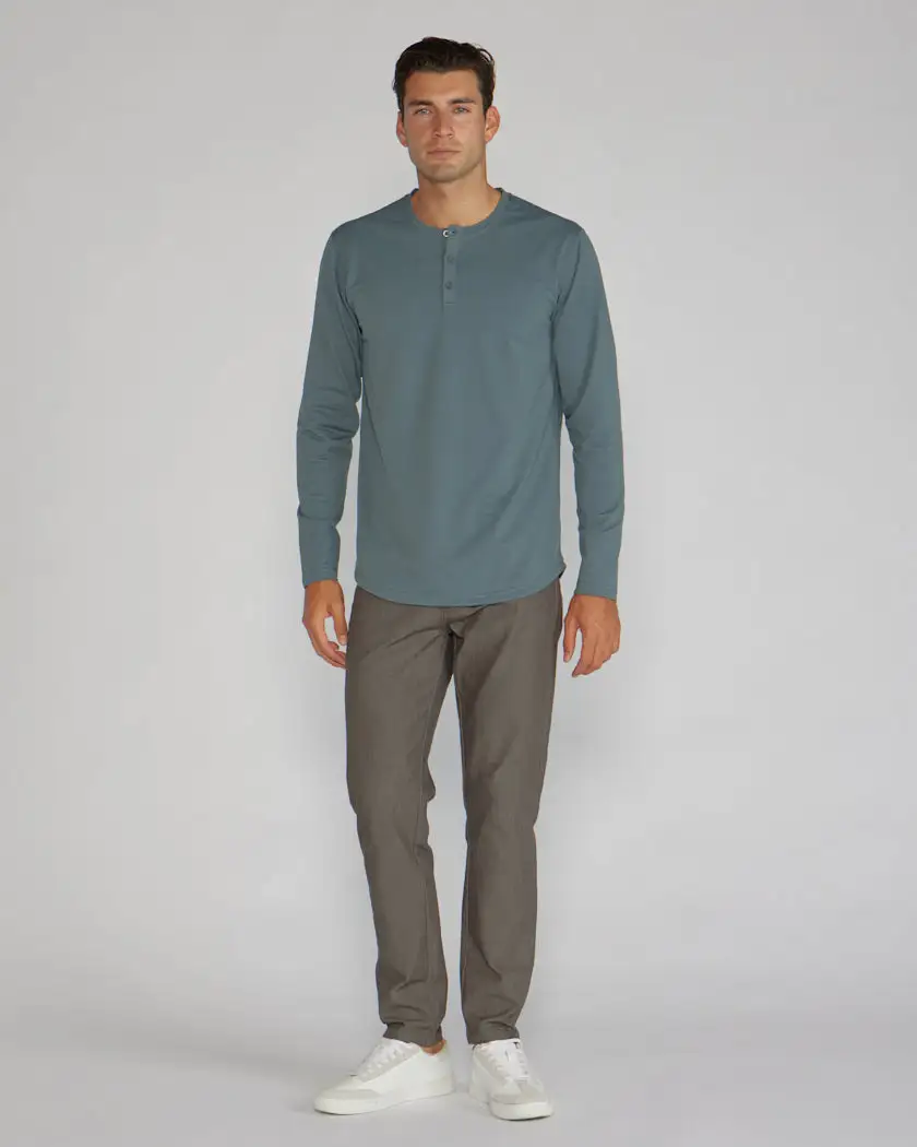 Henley Drop-Cut Long Sleeve: Bylt Signature