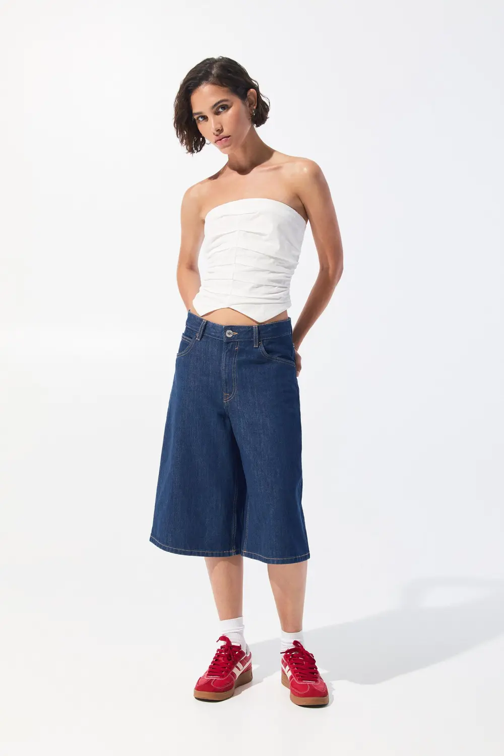 Strapless corsetry-inspired top