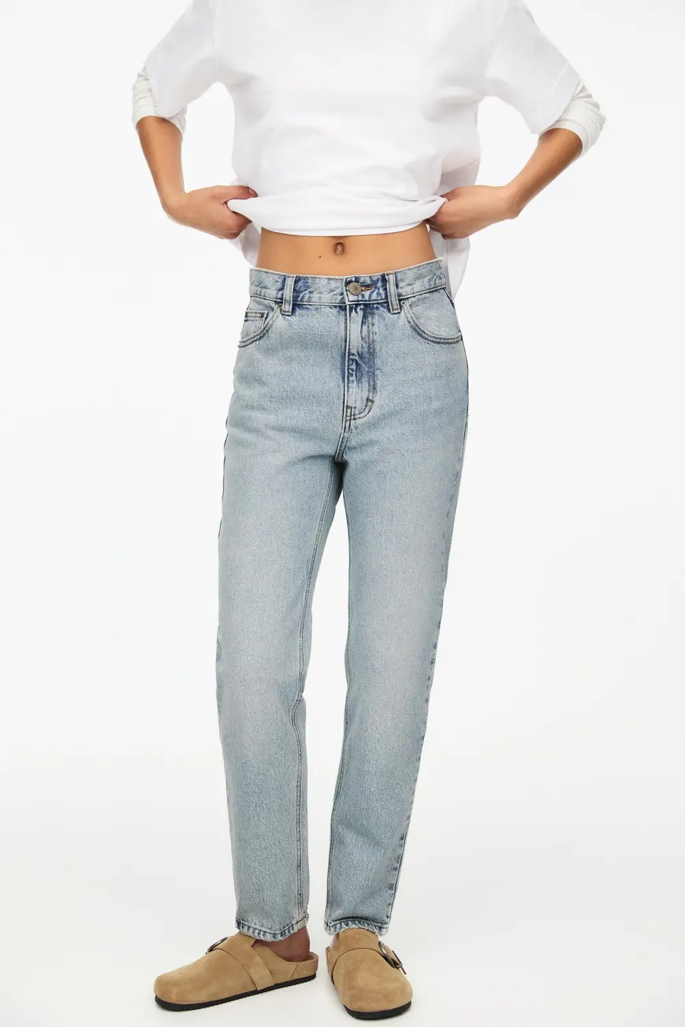 Jeans mom tiro alto