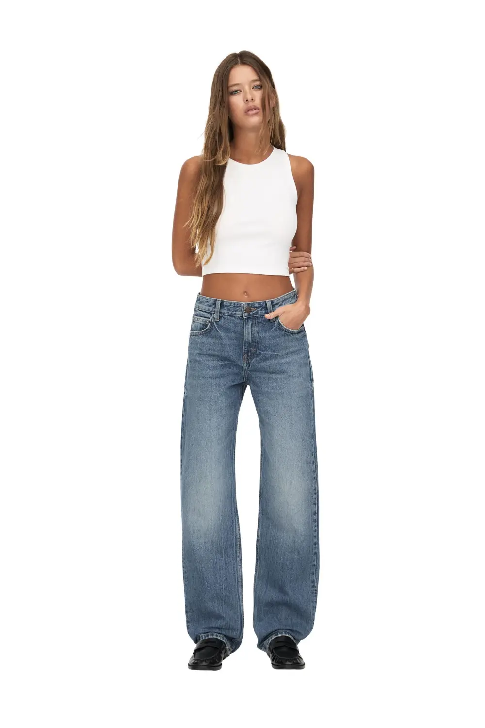 Jeans rectos tiro medio