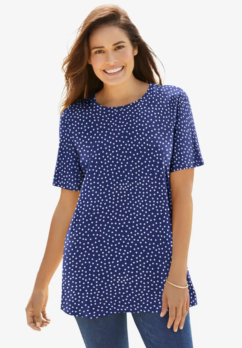 Perfect Printed Short-Sleeve Crewneck Tee
