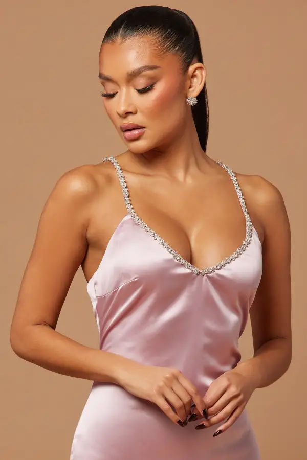 Helena Satin Gown - Mauve