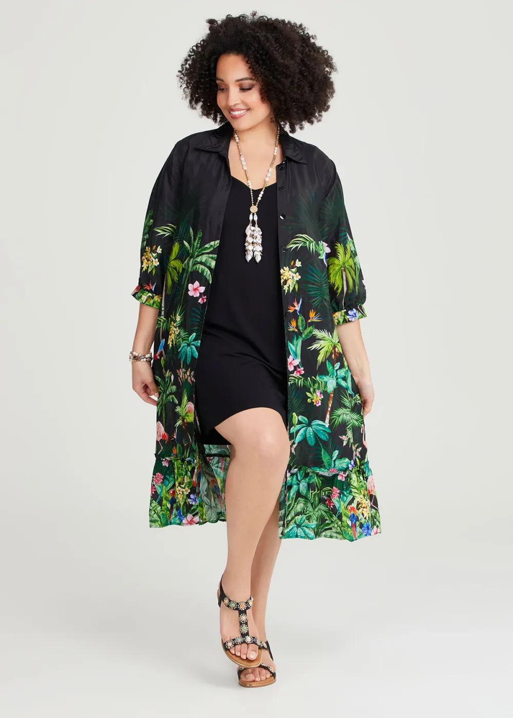 Mary Natural Palm Shirt Dress