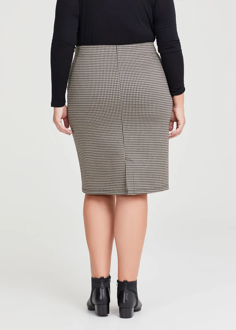 Houndstooth Pencil Skirt