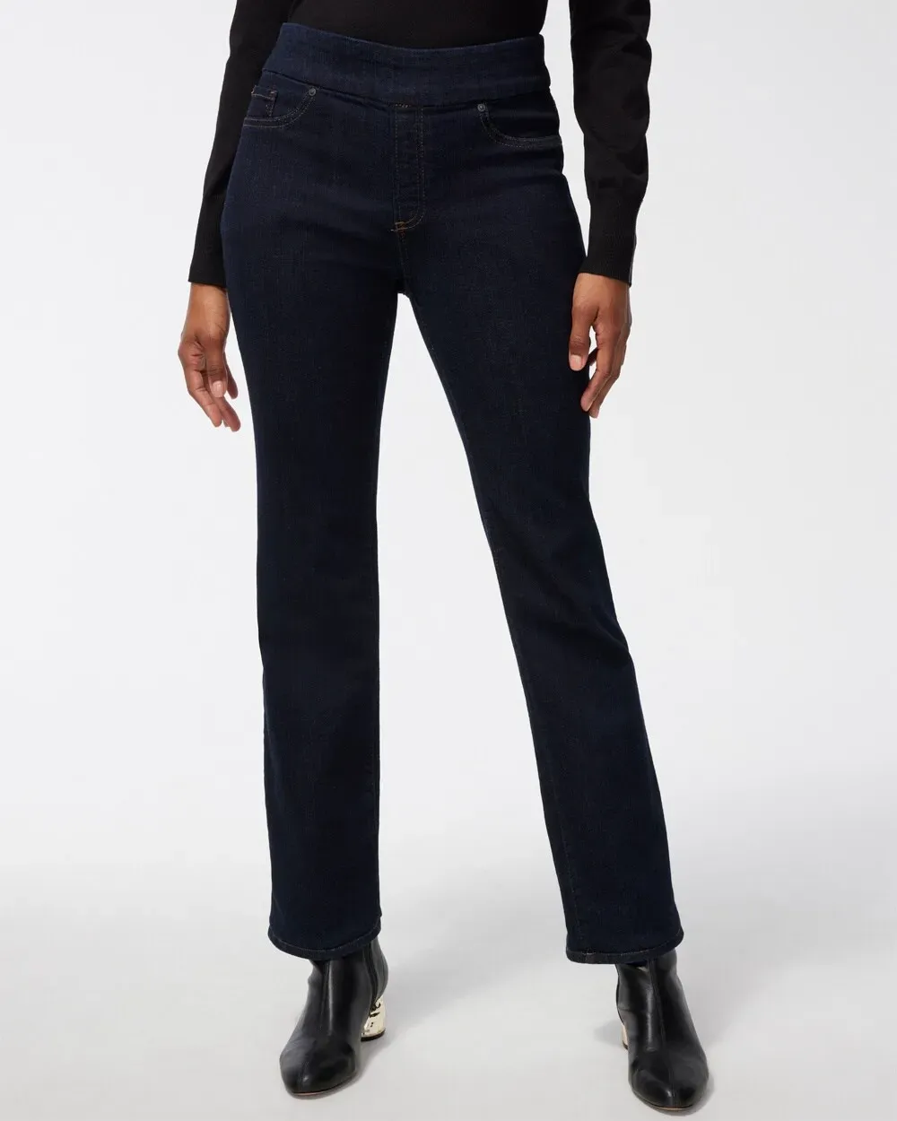 Denim Slim Pull-On Boot-Cut Jeggings
