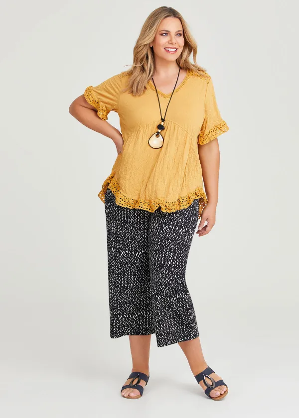 Geo Knit Culotte Pant