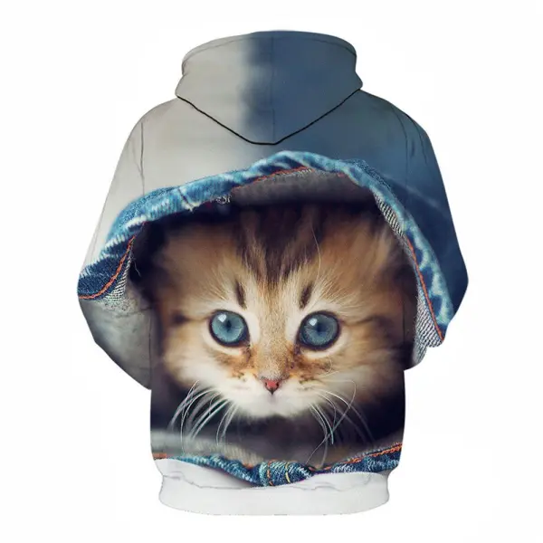 3d graphic printed hoodies Cute Cat