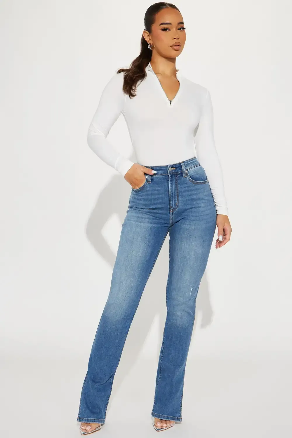 Tall Killing 'Em Softly Side Split Jean - Medium Blue Wash