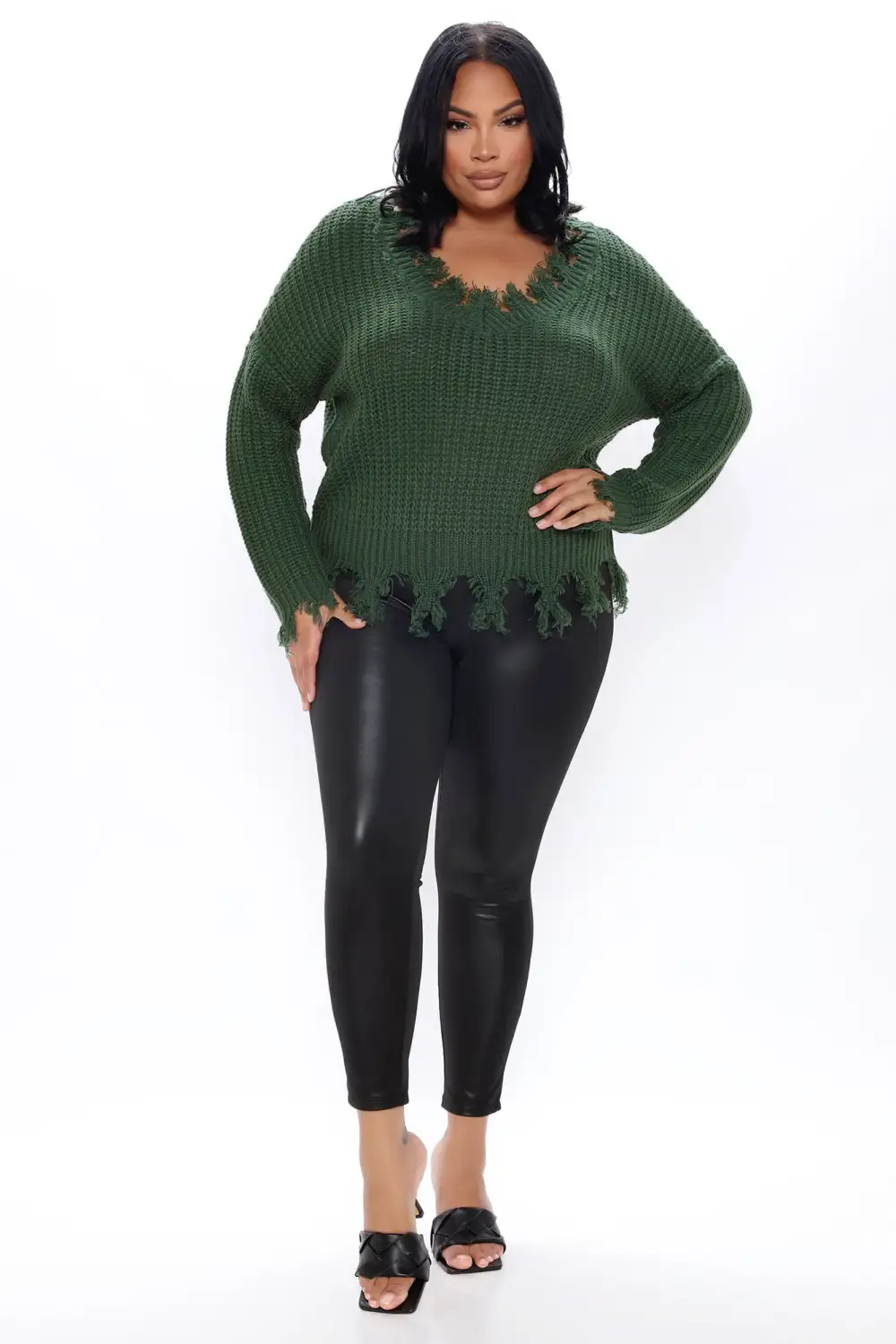 Always Distressing Me Out Sweater - Green