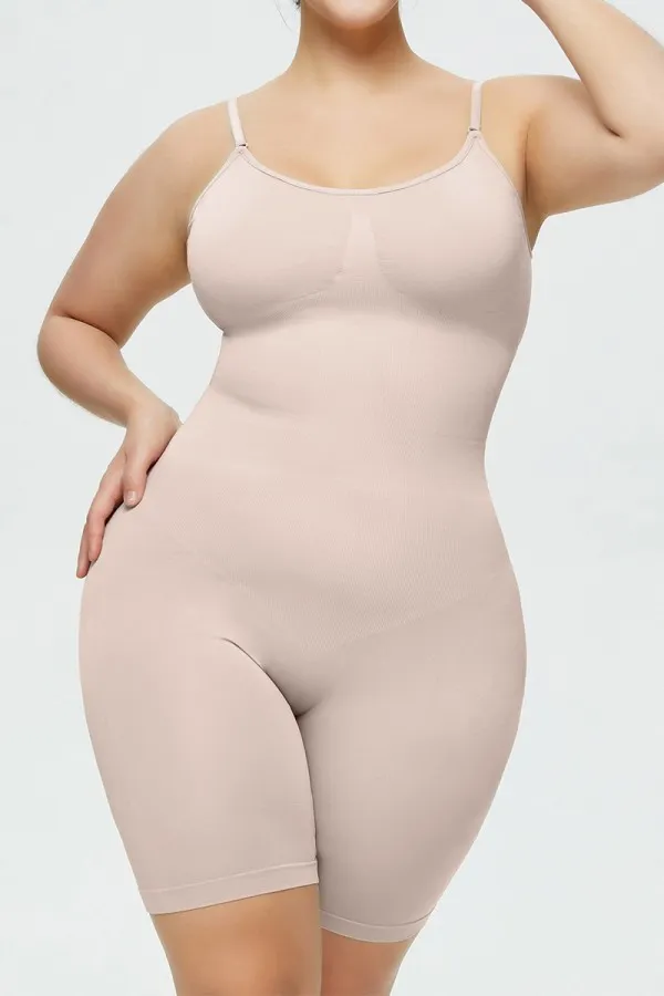Black Scoop Neck Wrap Mid-Thigh Bodysuit