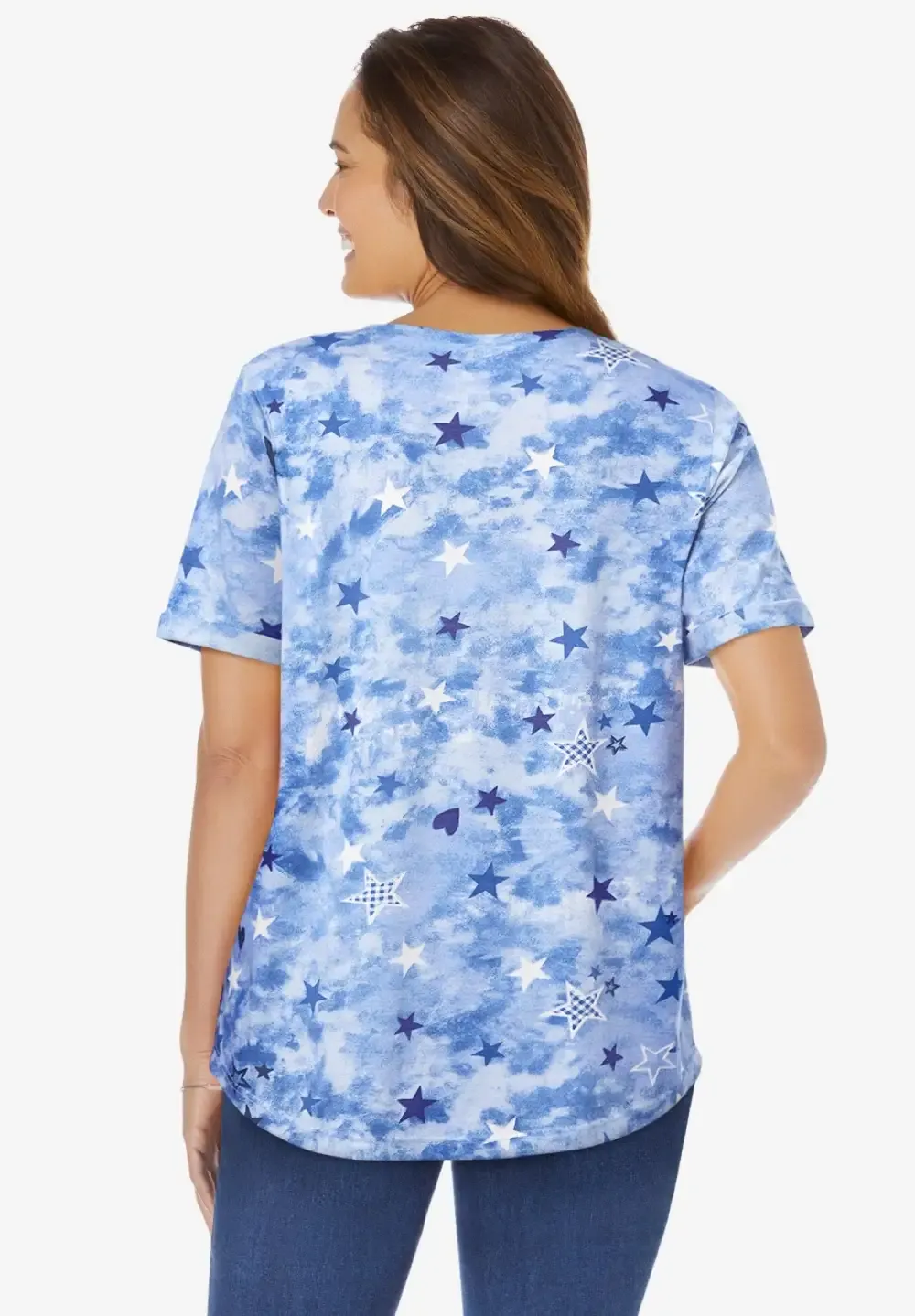 Short-Sleeve Notch-Neck Tee