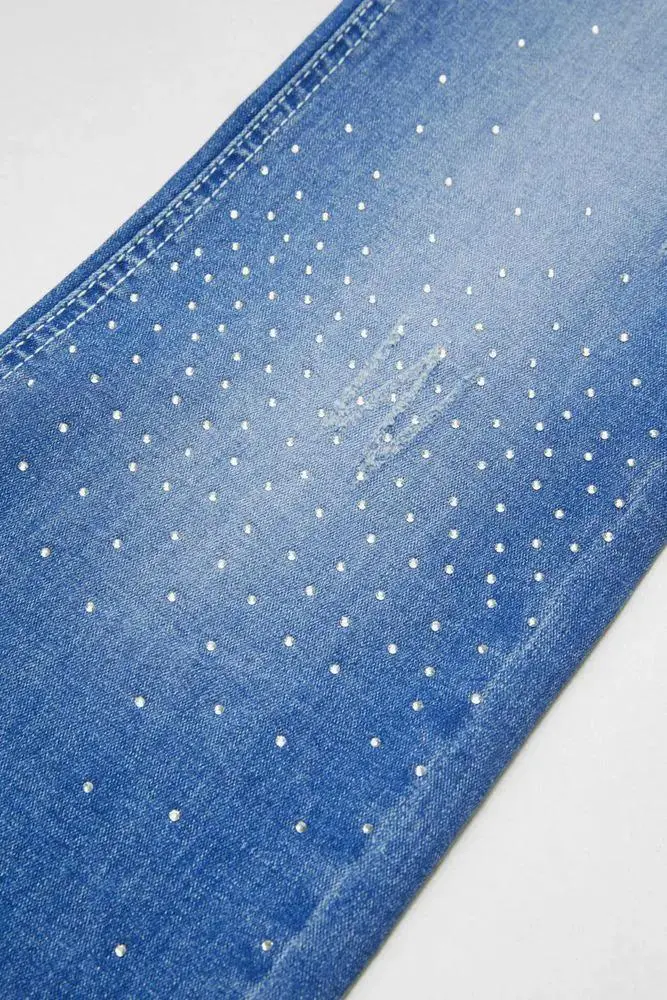 Embroidered Rhinestone Decor High Waist Bootcut Jeans Without Belt