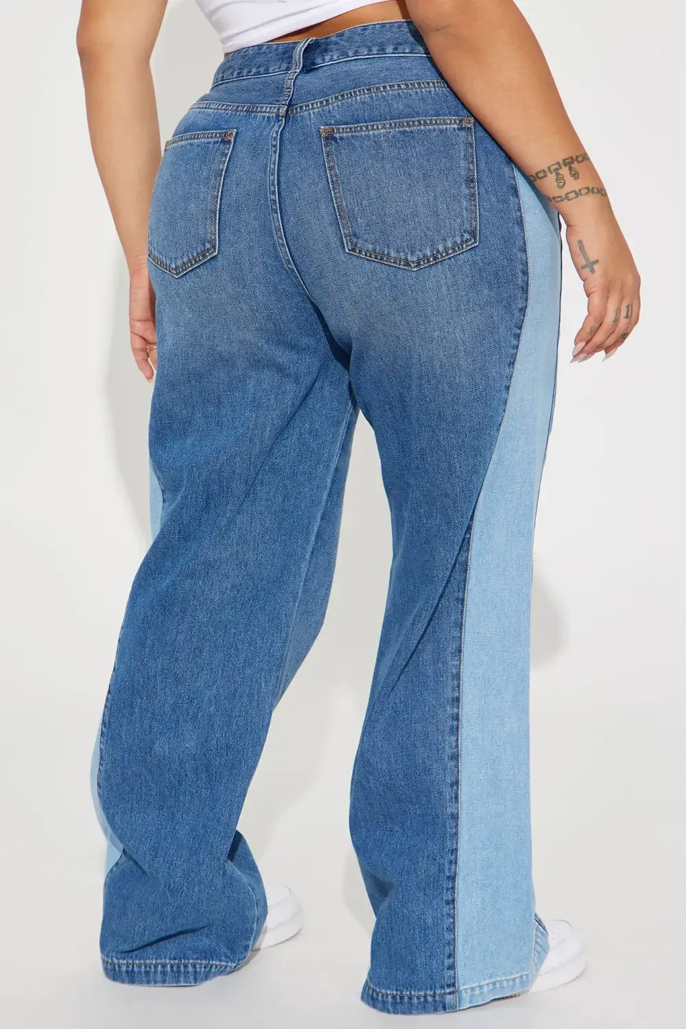 Double Down Wide Leg Jeans - Medium Wash