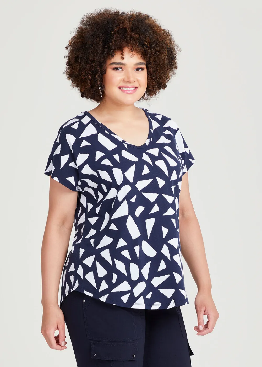 Cotton Geo Print Top